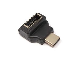 System-S Adaptador USB 3.1 Tipo E Hembra a Tipo C Macho Adaptador ángulo en Negro