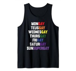 Day Of The Week Gay Pride Agenda Proud LGBT-Q Ally Tank Top