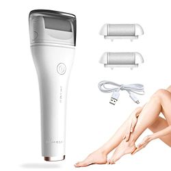 Edicare, Elektrische voetvijl, professionele pedicure, voor dames en heren, ideaal voor het verwijderen en verwijderen van eelt en huid, waterdicht, oplaadbaar met USB, voetverzorging (wit)