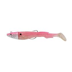 Berkley PowerBait Power Sardine, Fishing Hook, Soft Lures, Sea Fishing, Saltwater Soft Bait Minnow Paddle Tail Lure for Bass, Seabass, Pollack, Cod, Eel, Ling and Wrasse, Metallic Pink, 10g | 9cm