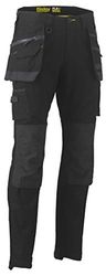 Bisley UKPC6336_BBLK Flex & Move Utility Cargo Trousers with Holster Tool Pockets - Black, 30R