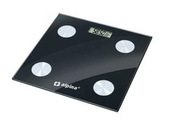 Alpina Smart Scale – med kroppsanalys: inklusive fett- och muskelmassa – Bluetooth – med app – svart