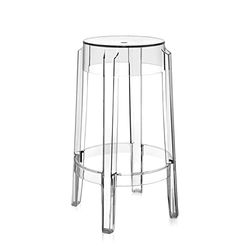Kartell Charles Ghost, banco M (65 x 42,5 x 29 cm), vidro, conjunto de 2