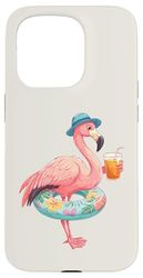 Funny Flamingo Tropical Summer Vacation Hawaii Beach Vibes Case for iPhone 15 Pro