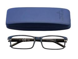 distinguo Occhiali da Lettura Unisex Eyewear 803 - Diverse Gradazioni e Colori - Con Custodia Rigida, Panno per Pulizia, Laccetto per Occhiale (Blu, 1.0, x)