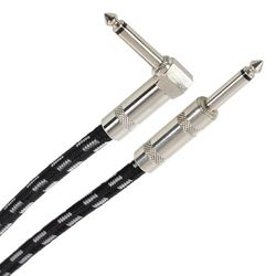 Plugger Kabel Tweed mono-jack stekker/gehoekte stekker, 10 m Noir