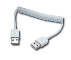 System-S Cavo USB 2.0 90 cm tipo A maschio a maschio adattatore a spirale allungabile in bianco