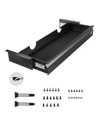 VEVOR 26" Wide Under Desk Drawer Slide Out, Under Desk Mounted Pull-out Drawer Attachment, Hidden Desktop Storage Organizer, Under Table Pencil Drawer for office Home Sit Stand Workstation, 29x9x4 in