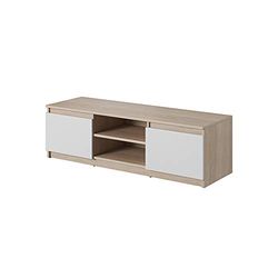 Selsey TV Lowboard, Sonoma eiken/wit mat, 120 x 35,5 x 38