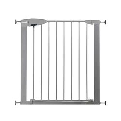 Munchkin Cerca de segurança infantil, barreira de escada para bebés e crianças, barreira para porta de montagem fácil sem parafusos, porta de segurança, cerca metálica, 73-79 cm, cinzento