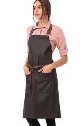 Chef Works Urban Wet Look Boulder schort zwart en bruin, 34" (B) x 30" (L) / 86,3(W) cm x 76,2(L) cm