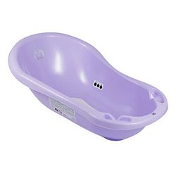 Hylat Baby Yeti Violet Baignoire Bébé avec Bouchon de Vidange et Thermomètre Vaignoire Antidérapante pour nouveau-nés et bébés jusqu'à 12 mois, en plastique sans BPA, Baignoire pour Enfants