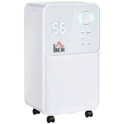 HOMCOM 12L/Day Dehumidifier for Home, Laundry Room, Bedroom, Basement, Electric Moisture Air De-Humidifier with 4 Modes, Continuous Drainage, 24H Timer, Digital Humidity Display