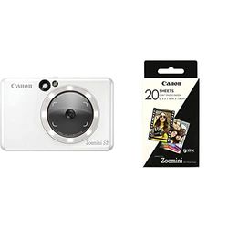 Canon fotocamera istantanea Zoemini S2 bianco perla + carta fotografica ZINK 20 fogli