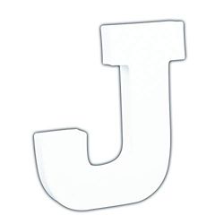 Décopatch AC739Cpack - Un Lot de 5 Supports en Papier Blanc mâché 1,5x10,5x12 cm, Petite lettre J