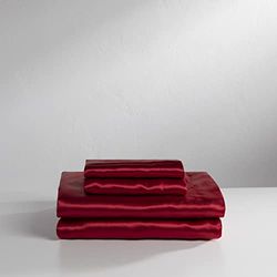 Baltic Linen Luxury Satin Super Soft Sheet Sets, Full, Red