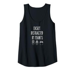 Womens Plants Lover Shirt Easily Distracted by Plant Mom Plant Dad Tank Top