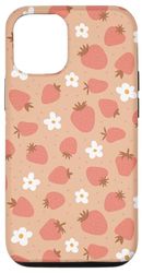 Carcasa para iPhone 14 Pro Cottage Core Fresas y Flores