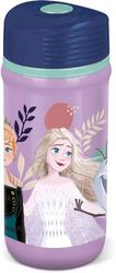 STOR TataWay in viaggio si cresce Disney Elsa Anna Olaf Gourde en plastique Violet Violet 390 ml avec bouchon anti-goutte