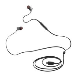 JBL Tune 310 C Auricolari In-Ear ad Alta Risoluzione Audio, con Cavo Piatto Antigroviglio, Comando a 3 Tasti Bassi Profondi, JBL Pure Bass, Nero