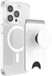 PopSockets: PopWallet + para MagSafe - Anillo Adaptador para MagSafe Incluido - Tarjetero con Top Intercambiable Integrado para Smartphones y Carcasas - Blanc Fresh