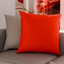 Petti Artigiani Italiani - Juego de 2 Fundas de Almohada de Microfibra de 30 x 30 cm, para decoración de Dormitorio, sofá, Juego de 2 Fundas de cojín, Funda Reversible de Color Rojo y Gris