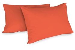 Taies d'oreiller 100% Coton, 52 x 80 cm, Lot de 2, Corail, 0 Bed