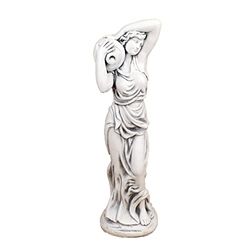 Solstice Sculptures Elizabeth Urn Girl Garden Statue, Fibre-Clay, White Stone Effect, 84cm