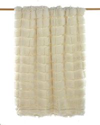 Textiles Mora Plaid imitation cuir Kibo – 130 x 170 cm – Naturel – Canapé unisexe