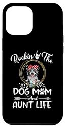 Custodia per iPhone 13 Pro Max Akita Rocking The Dog Mom and Aunt Life Funny Mothers Day