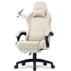 GTPLAYER Chaise de Gaming Ergonomique avec Repose-Pieds, Haut-Parleur, Charge maximale : 150 kg