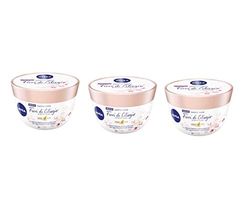 NIVEA Soufflé Corpo Fiori di Ciliegio & Olio di Jojoba in confezione da 3 x 200 ml, Crema idratante dalla texture leggera, Crema corpo con fragranza ai Fiori di Ciliegio