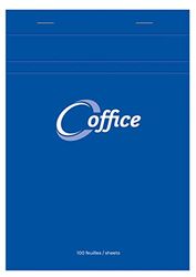 Calligrapher 15855C A Stapled Office Pad with Blue Head (a Clairefontaine Brand) - A5 14,8x21 cm - 100 Small Square Sheets - 56 g Paper - Semi-Enveloping Cover