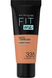 Maybelline New-York - Fond de Teint Fluide Fit Me Matte & Poreless - Peaux normais à grasses - teinte: 335 Brun Classique - 30 ml