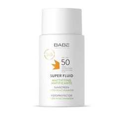 LABORATORIOS BABÉ - Super Fluid Matificante Fotoprotector SPF 50 | Protector Facial Resistente Al Agua | Crema Solar Rostro Contra Daño Solar | Ideal para Piel Grasa o Con Tendencia Acneica | 50 ml