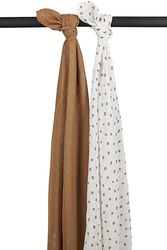 MEYCO Baby Mini Panther Swaddle Chiffons de puériculture, 2 pièces (Chiffons de puériculture 100% Coton, très absorbants et à séchage Rapide, multifonctionnels), Toffee