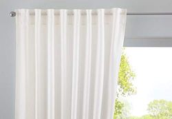 Gardinenbox Rideau Passants cachés Cationic « JENA » Opaques Aspect Lin avec embrasses, Polyester, Ivoire, HxB 250x140 cm