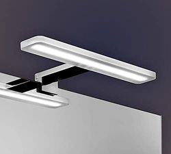 Kibath Led-wandlamp, 60 cm, 13,8 W, geschikt voor badkamer. Aanbrengen met universele houder voor spiegels, meubels en kinderkamer. Gelijkmatig koud licht gemaakt van aluminium, glanzend chroom, 60