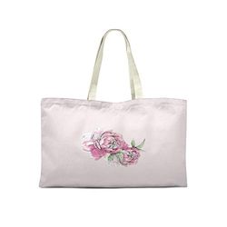 Bonamaison Tryckt tygväska, återanvändbar livsmedelsväska, shoppingväska, maskintvättbar, vikbar, tygpåse med handtag, 50 x 40 cm