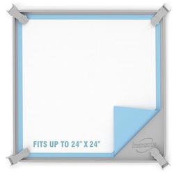 Supporto per tappetino per pipì, adatto per tappetini da addestramento fino a 61 x 61 cm, in silicone antiscivolo, vassoio per cuccioli con bordo alto per una facile pulizia con 8 morsetti di