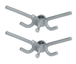 WENKO Triple Crochet Herkules, Lot de 2 pièces Set de 2, Crochet avec 3 accrochoirs Gris