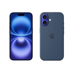 Apple iPhone 16 (128 GB) - Ultramarijn + Siliconenhoesje met MagSafe - Denim