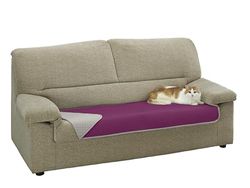 Estoralis | AVA | Topper per divano | Tessuto trapuntato reversibile: funge da cuccia per animali domestici | Colore Beige/Fuxia | Pet Friendly | Misura 65x130 cm. | Per tutti i tipi di divani