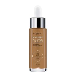 L'Oreal Paris True Match - Base de suero tintado, 1% de ácido hialurónico, fórmula hidratante, rellena la piel en 1 hora para un acabado brillante natural, 30 ml, tono 6-7 bronceado