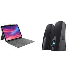 Logitech Combo Touch afneembare & Trust Almo 2.0 Luidsprekerset, 5W, USB-voeding,