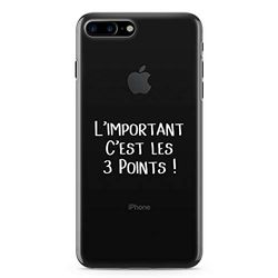 Zokko Beschermhoesje voor iPhone 7 Plus (L'important C'est Les 3 Points) – maat iPhone 7 Plus – zacht transparant inkt wit