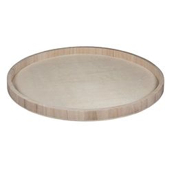 Rayher 62732000 Bandeja decorativa redonda de madeira, 40 cm Ø, borda de 2,6 cm de altura, base de 2-3 mm de espessura