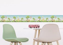 AG Design Cute Bears AWBD 8128-006 - Cenefa autoadhesiva para pared de habitación infantil, 9,7 x 500 cm