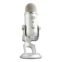 Blue Yeti Microfono USB per Registrazione, Streaming, Gaming, Podcasting su PC e Mac, Mic a Condensatore per Laptop o Computer, Effetti Blue VO!CE, Stand Regolabile, Plug and Play - Argento