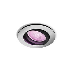 Philips Hue White and Color Ambiance Centura, Faretto ad Incasso Smart, Base Rotonda, Bluetooh, 6 W, Alluminio